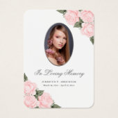 水彩桃色写真追悼式祈りの言葉カード (正面)