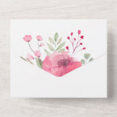 水彩桃色結婚花 オールインワン招待状 (裏面)