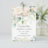 水彩桃色腮紅花卉 保存日期 招待状 (スタンド正面)