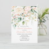 水彩桃色腮紅花卉 婚禮前夕慶祝 I 招待状 (スタンド正面)