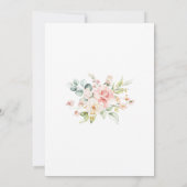 水彩桃色腮紅花卉 婚禮前夕慶祝 I 招待状 (裏面)