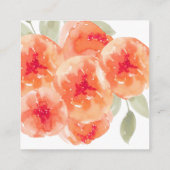 水彩桃色芍薬の花のウェディング詳細情報 エンクロージャーカード (裏面)