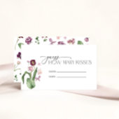 水彩桃色薄紫花ブライダルシャワーゲーム エンクロージャーカード