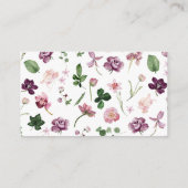 水彩桃色薄紫花ブライダルシャワーゲーム エンクロージャーカード (裏面)