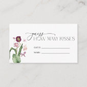 水彩桃色薄紫花ブライダルシャワーゲーム エンクロージャーカード (正面)