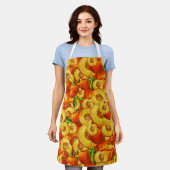 水彩桃 エプロン (着用した状態)