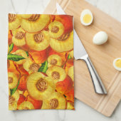 水彩桃 キッチンタオル (四つ折り)