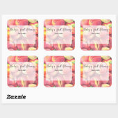 水彩桃 – ベビー初の図書館 スクエアシール (シート)