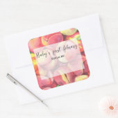 水彩桃 – ベビー初の図書館 スクエアシール (封筒)