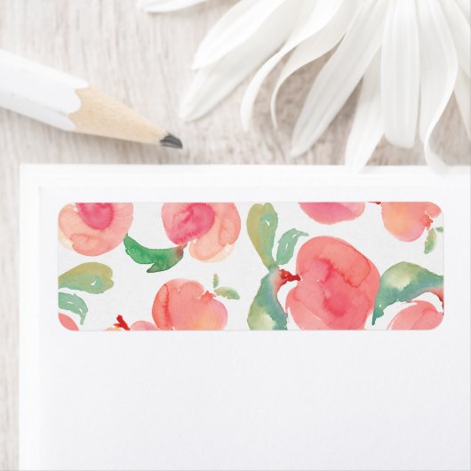 水彩桃 ラベル (インサイチュ)