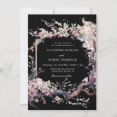 水彩桜さくらんぼフラワー結婚式招待状 招待状 (正面)