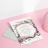 水彩桜さくらんぼフラワー結婚式招待状 招待状