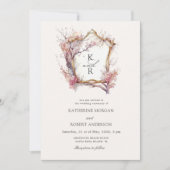 水彩桜さくらんぼフラワー結婚式招待状 招待状 (正面)