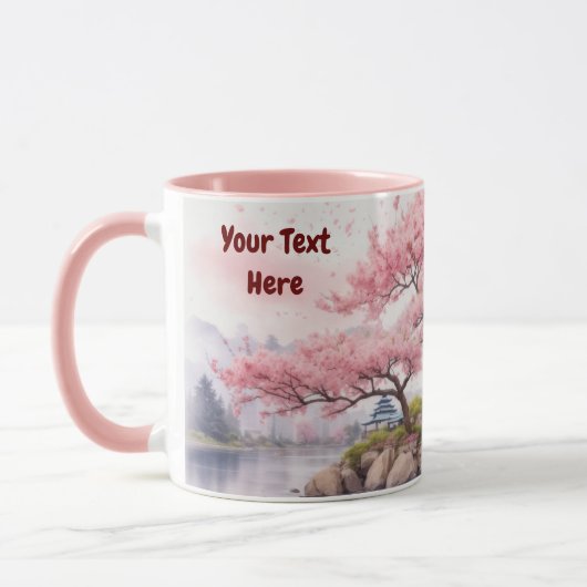 水彩桜さくらんぼブロッサムツリービューマグ マグカップ (左)