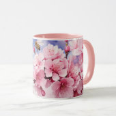 水彩桜さくらんぼ花蜜 マグカップ (正面右)