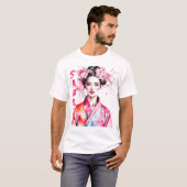 水彩桜の女性 Tシャツ (正面フル)