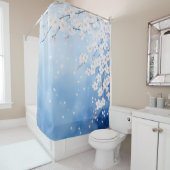 水彩桜の滝 日本風 シャワーカーテン (インサイチュ)