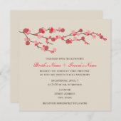 水彩桜の結婚式招待状 招待状 (正面/裏面)