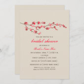 水彩桜の花のブライズシャワー招待状 招待状 (正面/裏面)