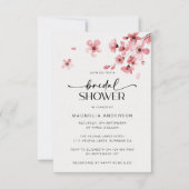 水彩桜の花のブライズシャワー 招待状 (正面)