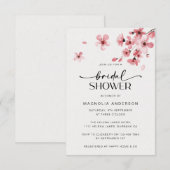 水彩桜の花のブライズシャワー 招待状 (正面/裏面)