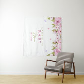 水彩桜の花のベビーシャワー タペストリー (インサイチュ(横))