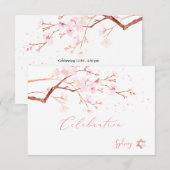 水彩桜の花のミツバ✡お祝い エンクロージャーカード (正面/裏面)