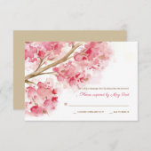 水彩桜の花の出欠確認カード 招待状 (正面/裏面)