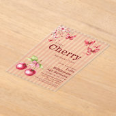 水彩桜の蝶アクリル招待状 アクリル招待状 (レイダウン)