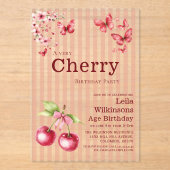 水彩桜の蝶アクリル招待状 アクリル招待状 (正面)