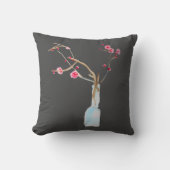 水彩桜ピンクさくらんぼ花 クッション (正面)