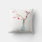 水彩桜ピンクさくらんぼ花 クッション (正面)