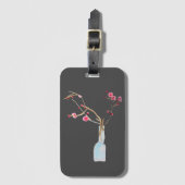 水彩桜ピンクさくらんぼ花 ラゲッジタグ (正面縦)