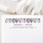 水彩梅と薄紫花 ラベル (インサイチュ)