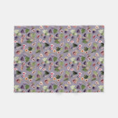 水彩梅紫色の背景ブランケットのフィギュア フリースブランケット (正面(横))