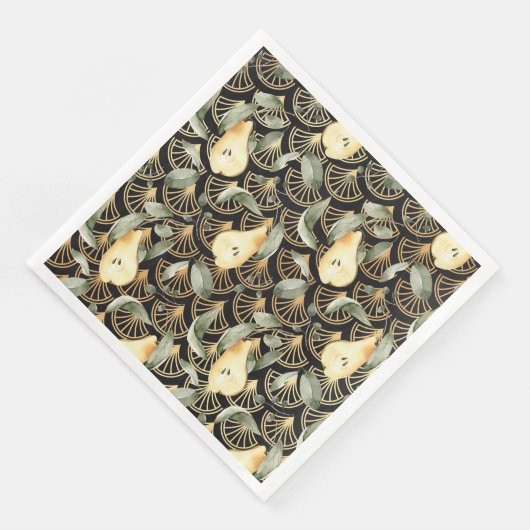 水彩梨と金ゴールドパターはかりで測ン (コーナー)