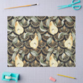 水彩梨と金ゴールドパターはかりで測ン 薄葉紙 (クラフト)