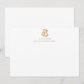 水彩梨の文具パーソナライズされた具 ノートカード (正面/裏面)