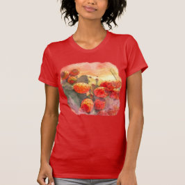 水彩梨サボテン果実赤い空 Tシャツ