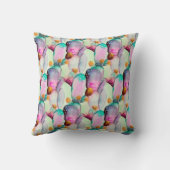 水彩梨サボテン花モノグラム クッション (裏面)