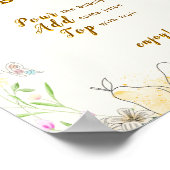 水彩梨フローラガーデンメモサバー標識 ポスター (角)