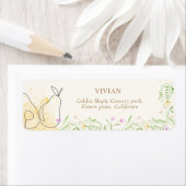 水彩梨フローラガーデン差出人住所 ラベル (インサイチュ)