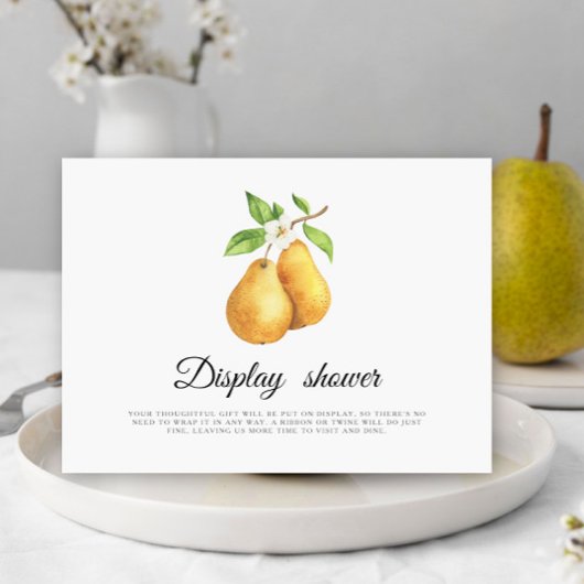水彩梨ブライダルシャワーディスプレイシャワー エンクロージャーカード