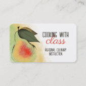 水彩梨ペティシシェフ料理ベーキングトスカーナ 名刺 (正面)