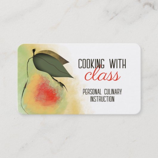 水彩梨ペティシシェフ料理ベーキングトスカーナ 名刺 (正面)