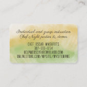 水彩梨ペティシシェフ料理ベーキングトスカーナ 名刺 (裏面)