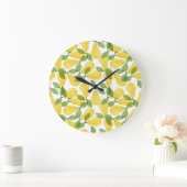 水彩梨：ハンドパター絵を描ン ラージ壁時計 (ホーム)