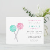 水彩棒つきキャンデー誕生日パーティーの招待 招待状 (スタンド正面)