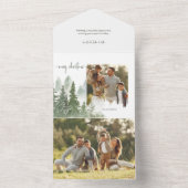 水彩森クリスマス書道写真 オールインワン招待状 (内側)