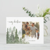 水彩森クリスマス書道写真 シーズンカード (スタンド正面)